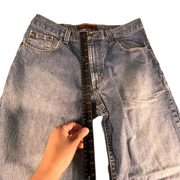 Vintage Perry Ellis America, Distressed Wash Baggy Wide Leg Jeans, Size: 34x30 - Picture 4 of 10